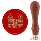 CRASPIRE House Wax Seal Stamps Home Removable Brass Sealing Stamp Heads Replacement 30mm with Vintage Wooden Handle for Envelopes Letter Invitations Card DIY Craft Birthday Wedding Holiday Decor