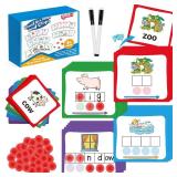 Torlam Elkonin Boxes Phonemic Awareness Phonics Games, Reading Spelling Sound Manipulatives Sight Word Flash Cards, Speech Therapy Toy Kindergarten Elementary Classroom Must Haves Homeschool Supplies