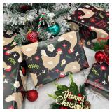 Dtiafu Chicken Wrapping Paper for Christmas - Funny Print Gift Wrap with Merry Clucking Christmas Words - 20X28 Inch Per Sheet (6 Sheet)