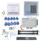 AGPTEK RFID Door Access Control System Kit, Home Security System with 280kg 620LB Electric Magnetic Lock 110-240V AC to 12v DC 3A 36w Power Supply Proximity Door Entry keypad 10 Key Fobs EXIT Button