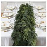 SHareconn 6FT Artificial Christmas Cedar Garland Decoration, Realistic Faux Cypress Greenery Garland for Winter Mantle Table Stairs Railing Fireplace Holiday Indoor Outdoor Decor, 6 FT