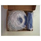 BonCera, All-in-one Premium Ceramic Garlic Grater Plate 4-Piece Set - Blue Embossed Design and Style - For Garlic, Ginger, Chocolate, and more! - Comes with 5.25" Plate, Peeler, Brush, and Stand