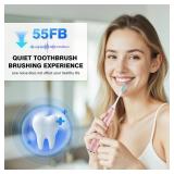 ZUAMEGU Sonic Electric Toothbrush for Adults - Deep Cleaning Teeth Whitening6 Replacement Brush Heads100-Day Battery5 Modes w/SensitiveIPX7 Waterproof - Pink