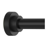 Thestoa Shower Curtain Rod Adjustable 43-78 inch, 1\"Diameter Spring Tension Curtain Rod No Drill, Anti-Rust Non-Slip Shower Rod, Black Shower Curtain Rod for Bathroom Tension