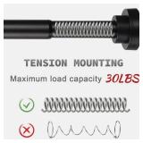 Thestoa Shower Curtain Rod Adjustable 43-78 inch, 1\"Diameter Spring Tension Curtain Rod No Drill, Anti-Rust Non-Slip Shower Rod, Black Shower Curtain Rod for Bathroom Tension