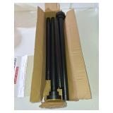 Thestoa Shower Curtain Rod Adjustable 43-78 inch, 1\"Diameter Spring Tension Curtain Rod No Drill, Anti-Rust Non-Slip Shower Rod, Black Shower Curtain Rod for Bathroom Tension