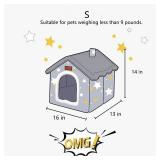 BXEBUI Dog House Indoor Memory Sponge, Foldable Dog House Kennel Bed Mat with Cushion for Small Medium Large Dogs Cats, Winter Warm Cat Nest Puppy Cave Sofa Pet Products (Small)