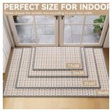 Door Mat 17"x30",Door Mat Indoor Entrance Dirt Resistant and Absorbent Non-Slip Rubber Backing Front Door Mats Washable Low-Profile Indoor Mats for Entryway, Inside Entrance Easy Clean Gray