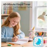 Yunbaoit Visual Timer with Night Light, 60-Minute Countdown Timer for Kids and Adults, Silent Classroom Timer, Time Management Tool for Home, School, or Work (Light Blue)