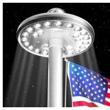 Deluxe Flag Pole Light Solar Powered - 1300 Lumen for Flagpole - Light Up American Flag Outdoor from Dusk to Dawn for 12+ Hours - 100% Coverage Silver Flag Light
