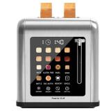 2 Slice Toaster Touch Screen, Stainless Steel Toasters Digital Timer 2 Slot Toasters, 8 Shade Settings 6 Bread Types for Bagel, Cancel, Defrost - Stainless Steel - Dent