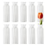 ZOOFOX 10 Pack Composite Plastic Flower Vase, 8\" Plastic Vases for Centerpieces, White Unbreakable Vases for Wedding Dinner Table Party Living Room Office Bedroom Decor, Origami Design