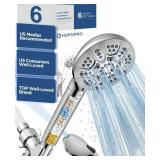 HOPOPRO 7-Setting Handheld Shower Head with Built-in Power Wash, Polished ABS Chrome, 71-Inch Stainless Steel Hose, 360 Rotatable Brass Overhead Bracket, Anti-Leakage Teflon Tape