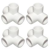 ANPTGHT 2 Inch Tee PVC Fitting 4 Way Elbow Connector, Furniture Grade 90 Degree Elbow Side Outlet, PVC Corner Fittings for Building Furniture Greenhouse Shed Pipe Fittings Tent Connection (Pack of 4)