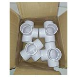 ANPTGHT 2 Inch Tee PVC Fitting 4 Way Elbow Connector, Furniture Grade 90 Degree Elbow Side Outlet, PVC Corner Fittings for Building Furniture Greenhouse Shed Pipe Fittings Tent Connection (Pack of 4)