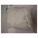 LOMAO Knitted Throw Blanket with Tassels Bubble Textured Lightweight Throws for Couch Cover Home Decor (Cream, 50x60)