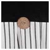 DOSLY IDES Farmhouse Black Shower Curtain,Beige and Black Stripe,Button Curtain,Linen and Cotton Woven Fabric,Rustic Charm Country Chic Style,72x84in