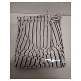 DOSLY IDES Farmhouse Black Shower Curtain,Beige and Black Stripe,Button Curtain,Linen and Cotton Woven Fabric,Rustic Charm Country Chic Style,72x84in