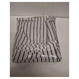 DOSLY IDES Farmhouse Black Shower Curtain,Beige and Black Stripe,Button Curtain,Linen and Cotton Woven Fabric,Rustic Charm Country Chic Style,72x84in