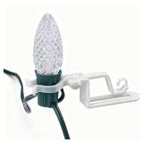 NIOSTA C7 C9 Outdoor Christmas Lights Clips,Adjustable Quick Clips for Shingle,Gutter,Roof,Fence,C7 White,50 Pack