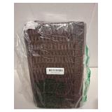 UBBCARE 2 Pack Wicker Basket, 13.4L x 8.3H x 7.1W inch Woven Paper Rope Storage Baskets for shelves, Foldable Rectangular Storage Baskets with Handle, Storage Basket for Organizing, Dark Brown