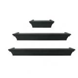 Mainstays 3PC Plastic Floating Shelves  Black