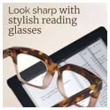 miyya Stylish Reading Glasses for Women, Cheaters Eyeglasses, Oversized Blue Light Readers, Fashion Eye Glasses