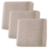H.VERSAILTEX Super Stretch Individual Seat Cushion Covers Sofa Covers Couch Cushion Cover Slipcover Sets Thick Jacquard Textured Twill Fabric (3 Piece XL Sofa Cushion Covers, Sand)