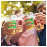 Gatherfun 100 Pcs 16oz Football Plastic Cups - Football Parties and Tailgate Events, Disposable & Convenient - Ideal Party Supplies & Party Favors for Football Themed Birthdays