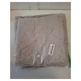 NICETOWN 100% Blackout Linen Curtains 90\" Long for Bedroom, Thermal Insulated Living Room Curtains with Liner, Farmhouse Style Linen Blend Window Draperies for Dining Room (2 Panels, 52\" W, Natural)