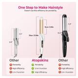 Dual Voltage Curling Iron Travel 2 in 1 Curl and Straightener (110V-240V) 1.25 Inch Normal Size Hair Curle Ceramic with EU/UK Plug Adapter Curling Wand Adjustable Temperature and Anti-Tangle