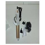 Dual Voltage Curling Iron Travel 2 in 1 Curl and Straightener (110V-240V) 1.25 Inch Normal Size Hair Curle Ceramic with EU/UK Plug Adapter Curling Wand Adjustable Temperature and Anti-Tangle