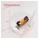 Prestee 72 Pack Disposable Plates 7.5 Inch - Heavy Duty Plastic Plates for Party Appetizers, Salads, and Clear Dessert Plate for Party Events, Weddings, Holidays, and Elegant Celebrations