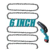 6 Inch Chainsaw Chain, 5 Pieces Replacement Chains for Almost 6-inch Cordless Electric Portable Mini Chainsaws, Durable Carbon 6Inch Chainsaw Chains for Pruning Shears and Wood Cutting
