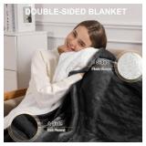 Electric Blanket Full Size Heated Blanket 72X84in - Heating Blanket Soft Plush Sherpa with 5 Heating Level & 10 Hour Auto Off, ETL Certified & Overheat Protection, Gifts for Grandma(Charcoal Grey)
