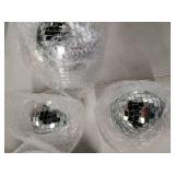 4 Pcs Large Disco Ball Decor- Silver Hanging Mirror Disco Balls Ornament for New Year Decor Christmas Tree Wedding Party Supplies Holiday Dance Music Festivals Club (8, 6, 4 Inch)