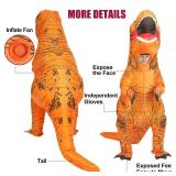 viwzon Inflatable T-Rex Costume, Kids Dinosaur Blow Up Suit for Halloween Cosplay Themed Parties, Dino Costume, Brown