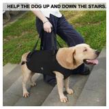 Coodeo Dog Lift Harness, Pet Support & Rehabilitation Sling Lift Adjustable Padded Breathable Straps for Old, Disabled, Joint Injuries, Arthritis, Loss of Stability Dogs Walk (Black, XL)