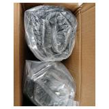 HIGOGOGO D-Shaped Home Chair Pad Cushion with Tufted Corduroy Cover, 2.5 Inch Thick Supportive Cushion, Overstuffed Chair Cushion, Set of 4, Dark Grey