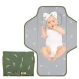 Baby Portable Changing Pad Travel - Waterproof Compact Diaper Changing Mat with Built-in Pillow - Lightweight & Foldable Changing Station, Newborn Shower Gifts