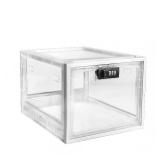 SANIDIKA Large Lockbox Medicine Lock Box - Refrigerator Lockable Boxes for Food Storage - Childproof First AID Locking Cabinet Pill Case Medical Organizer Bin - Mobile Tablet Locker Cell Phone Jail