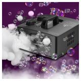 ArtCreativity Fog Bubble Machine - 2 in 1 Smoke Bubble Machine with Fog and Bubble Liquid (200 ml Each) - Smoke Bubble Maker for Spooky Outdoor or Indoor Haunted House Decorations