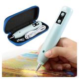 Electric Diamond Painting Pen - Cordless Diamond Art Pen Low-Noise Wax-Free, Rechargeable 2-Speed with LED Light & Removable Magnifier, Portable Diamond Art Accessories for Crafts Lovers