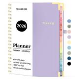 2026 Planner, Forvencer Calendar Planner Weekly and Monthly, Jan 2026-Dec 2026, 8.5" X 11", Hardcover Agenda Book, Daily Journal Organizer with Inner Pocket, Notebook for Office School, A4, Purple
