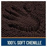 OLANLY Bathroom Rugs Sets 2 Piece, Soft Absorbent Chenille Bath Mats Area Rug Set, Non-Slip, Quick Dry, Machine Washable Bath Mats for Bathroom, Home Decor Accessories (30"x20"+24"x16", Brown)