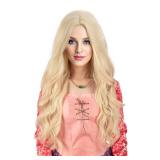 MUPUL Long Blonde Curly Wig Cosplay,Long Blonde Wig Wavy,Halloween Costume Wigs For Women