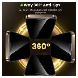 WSKEN for iPhone 16 Pro Max Privacy Screen Protector - [4 Way 360 Anti-Spy] [Auto Dust-Remove & Zero Bubble] 4 Directions Anti Peep Shatterproof Tempered Glass for 16 Pro Max 6.9 Inch, 1 Pack