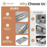 Yecaye 2 Pack Under Bed Storage Containers, Large Underbed Storage Drawers with Lid, Foldable Low Profile Stackable Bins with Clear Window & 4 Handles for Clothes, Blanket, Shoes, Grey, 31.5*15.75*6in