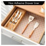 Cooyes Shelf Liner for Kitchen Cabinets - Non-Adhesive Waterproof Drawer Liner - Durable EVA Material Easy-to-Cut Shelf Paper for Refrigerator, Cupboard, Dresser with Modern Pattern