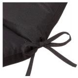 Pillow Perfect Fresco Solid Indoor/Outdoor One Piece Chair Cushion Deep Seat, Weather and Fade Resistant, Square Corner - 36.5" x 18", Black